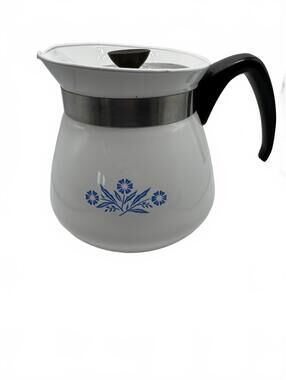 Vintage Corning Ware Cornflower Blue 2 Qt Coffee Pot Teapot w Lid P-104 USA